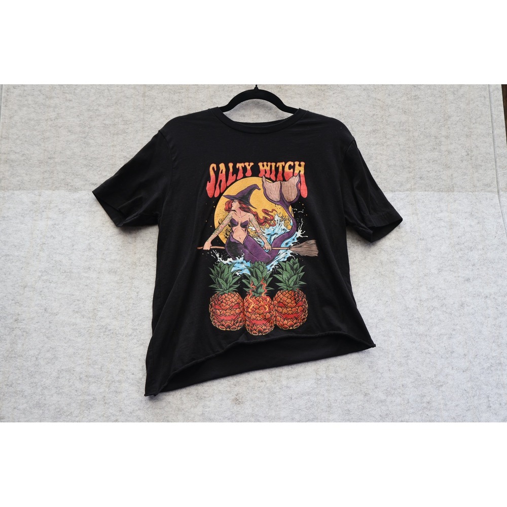 Bella Canvas Salty Witch Mermaid Pineapple Graphic T-Shirt Mens Medium Black